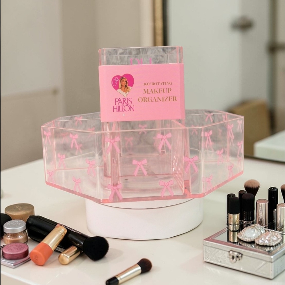 Paris Hilton Pink Rotating Makeup Organizer
